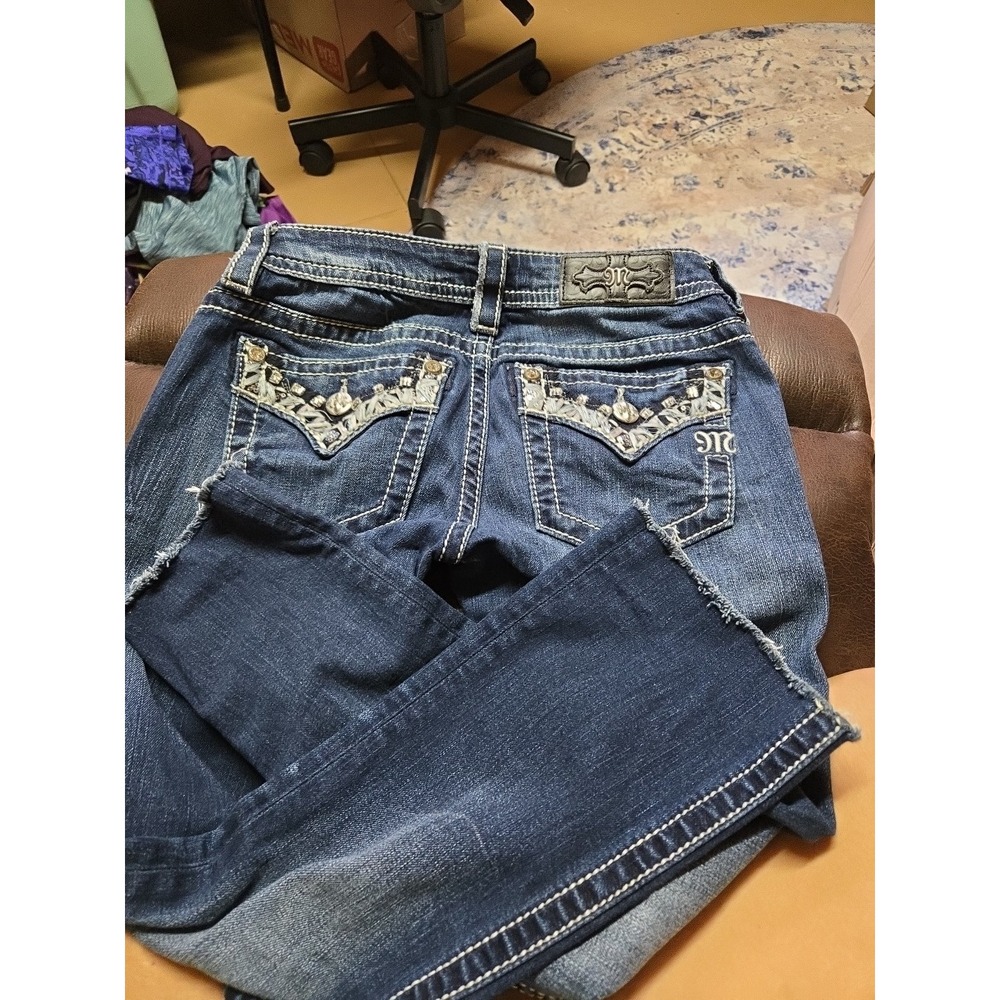 Women's MISS ME Boot Cut Jeans Sz 25 Embellished Pockets